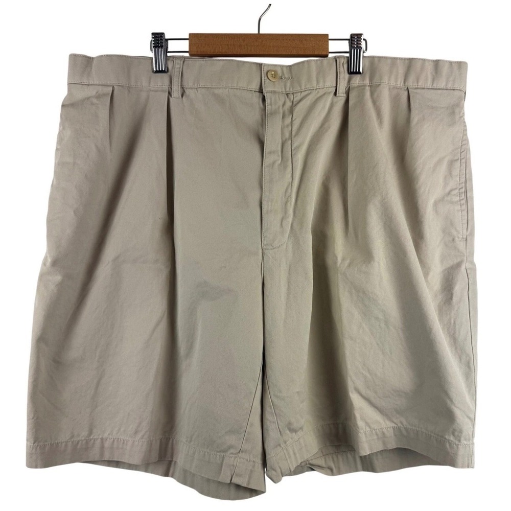 Polo Ralph Lauren Tyler Short Mens 42 Tan Khaki Pleated Cotton Chino‎ Shorts